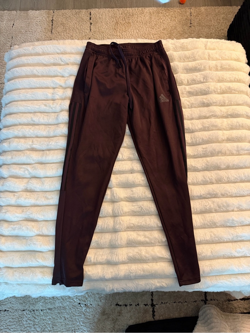 adidas Men's Dark Burgundy Jogger Sweatpants